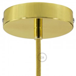 Ροζέτα Πλακέ Μεταλλική Με 1 Τρύπα Και 1 Στηρίγμα Καλωδίου 120mm - Ορειχάλκινη