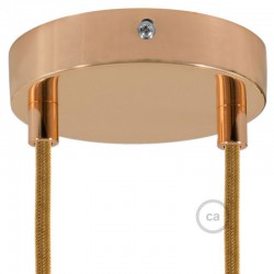 Ροζέτα Πλακέ Μεταλλική Με 2 Τρύπες Και 2 Στηρίγματα Καλωδίου 120mm - Χαλκό (Ροζ-Χρυσό)