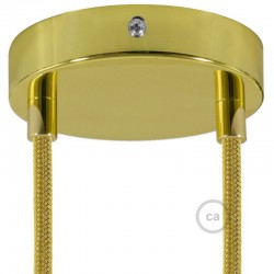 Ροζέτα Πλακέ Μεταλλική Με 2 Τρύπες Και 2 Στηρίγματα Καλωδίου 120mm - Ορειχάλκινο