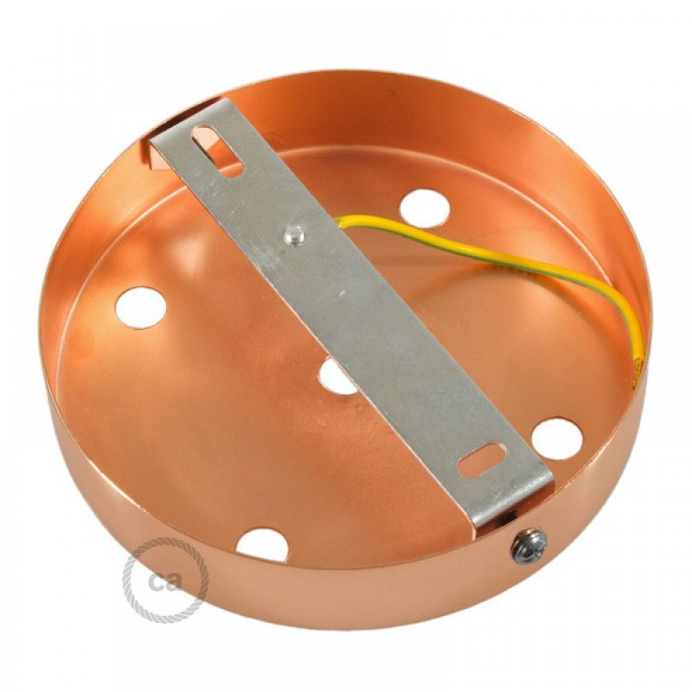 Ροζέτα Πλακέ Μεταλλική Με 5 Τρύπες Και 5 Στηρίγματα Καλωδίου 120mm - Χαλκό (Ροζ-Χρυσό)