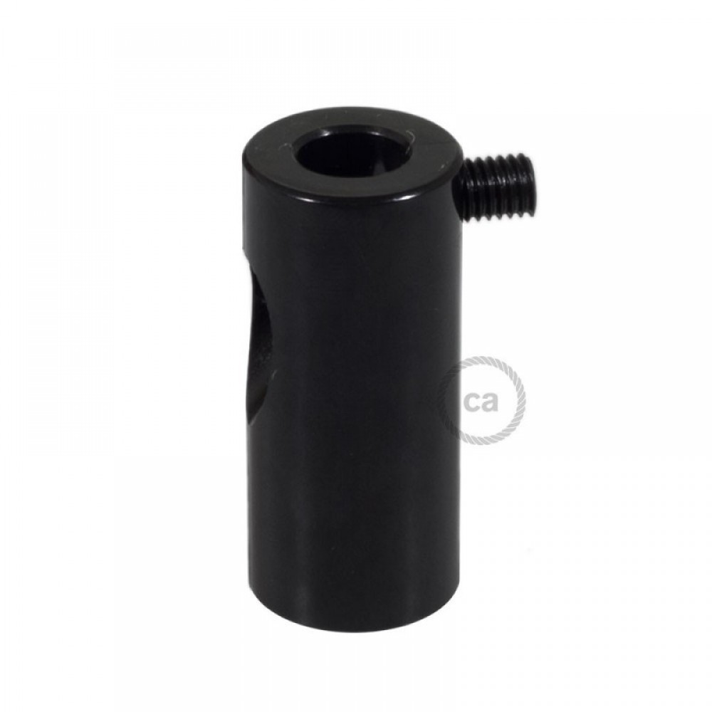 Στήριγμα Καλωδίου Μαύρο Με Γάντζο Και Στοπ Για Υφασμάτινο Καλώδιο