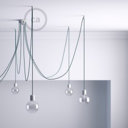 Στήριγμα Καλωδίου Λευκό Με Γάντζο Και Στοπ Για Υφασμάτινο Καλώδιο