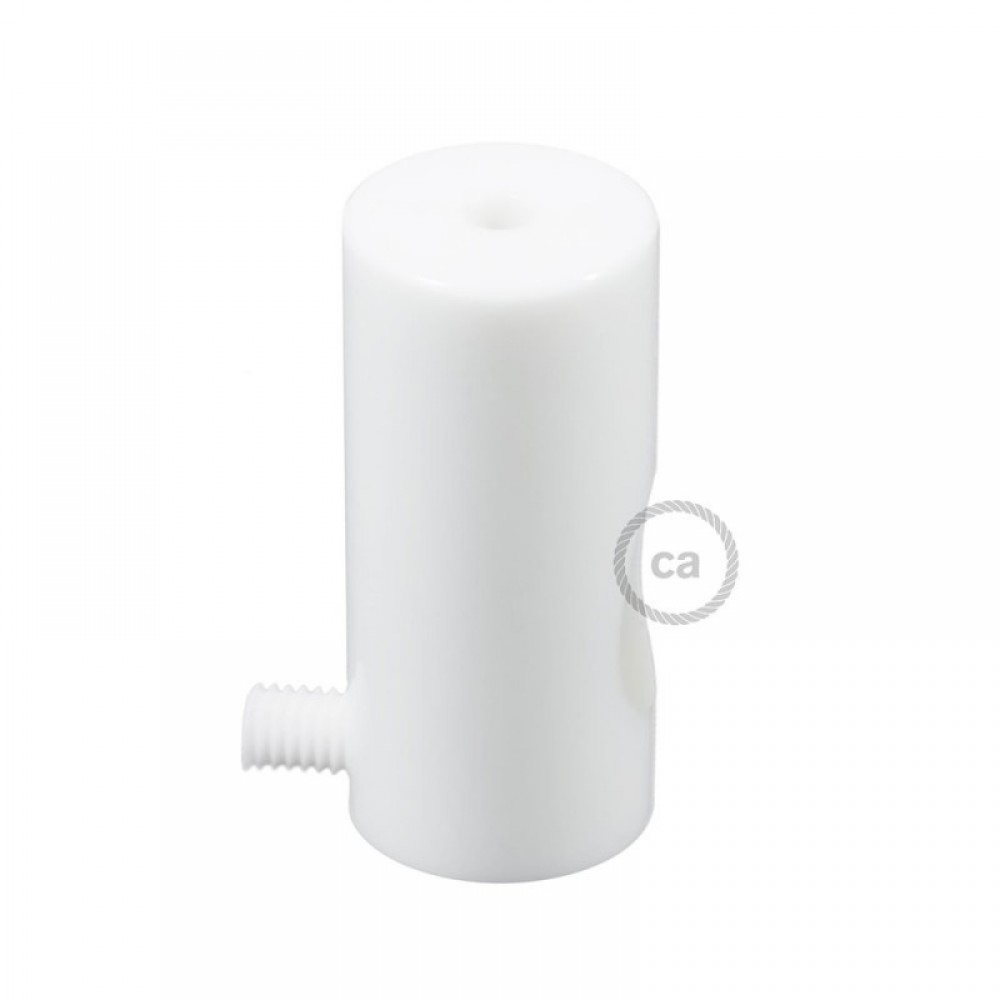 Στήριγμα Καλωδίου Λευκό Με Γάντζο Και Στοπ Για Υφασμάτινο Καλώδιο