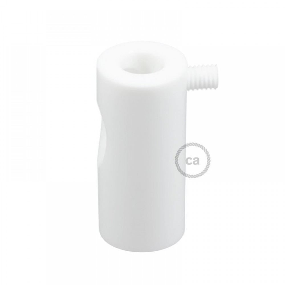 Στήριγμα Καλωδίου Λευκό Με Γάντζο Και Στοπ Για Υφασμάτινο Καλώδιο