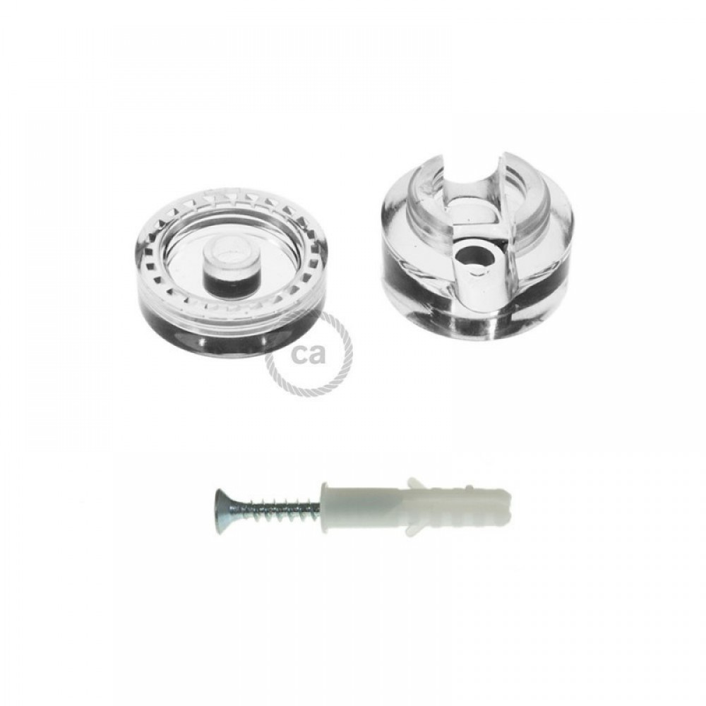 Universal Στήριγμα Τοίχου για Υφασμάτινο καλώδιο, Διάφανο