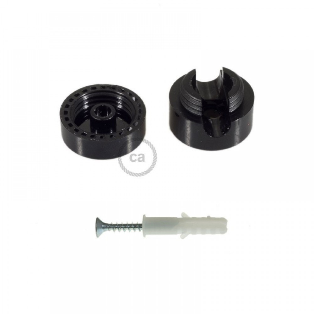 Universal Στήριγμα Τοίχου για Υφασμάτινο καλώδιο, Μαύρο