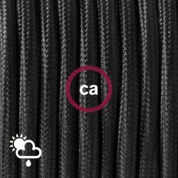 Στρογγυλό Υφασμάτινο Καλώδιο Εξωτερικής Χρήσης SM04 - Μαύρο Creative-Cables