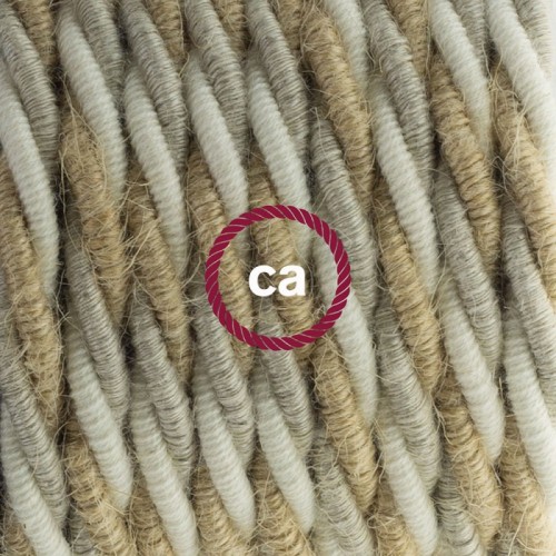 Στριφτό Υφασμάτινο Καλώδιο Από Τριχιά Βαμβάκι και Φυσικό Λινό TN07 - Country Creative Cables