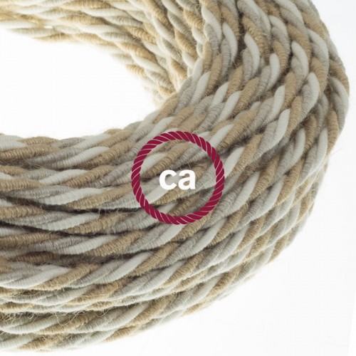 Στριφτό Υφασμάτινο Καλώδιο Από Τριχιά Βαμβάκι και Φυσικό Λινό TN07 - Country Creative Cables