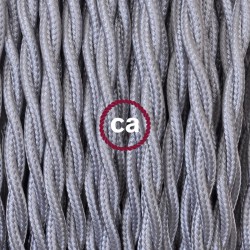 Υφασμάτινο Στριφτό καλώδιο μεγάλης διατομής Ασημί