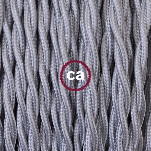 Υφασμάτινο Στριφτό καλώδιο μεγάλης διατομής Ασημί