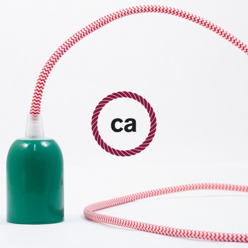 Υφασμάτινο Καλώδιο Άσπρο - Κόκκινο