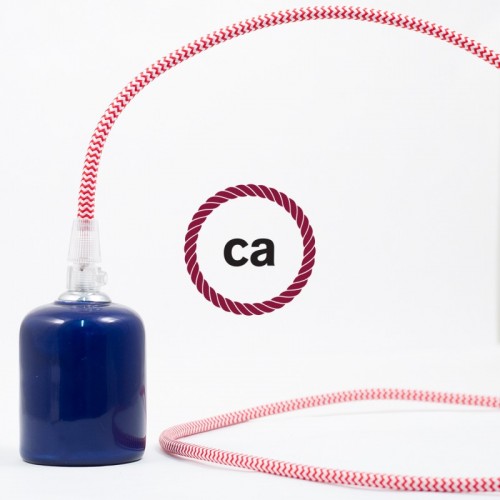 Υφασμάτινο Καλώδιο Άσπρο - Κόκκινο