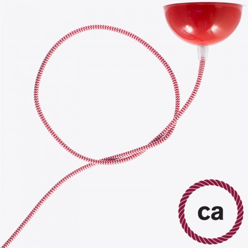 Υφασμάτινο Καλώδιο Άσπρο - Κόκκινο