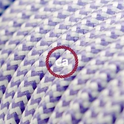 Υφασμάτινο Καλώδιο Άσπρο - Λιλά