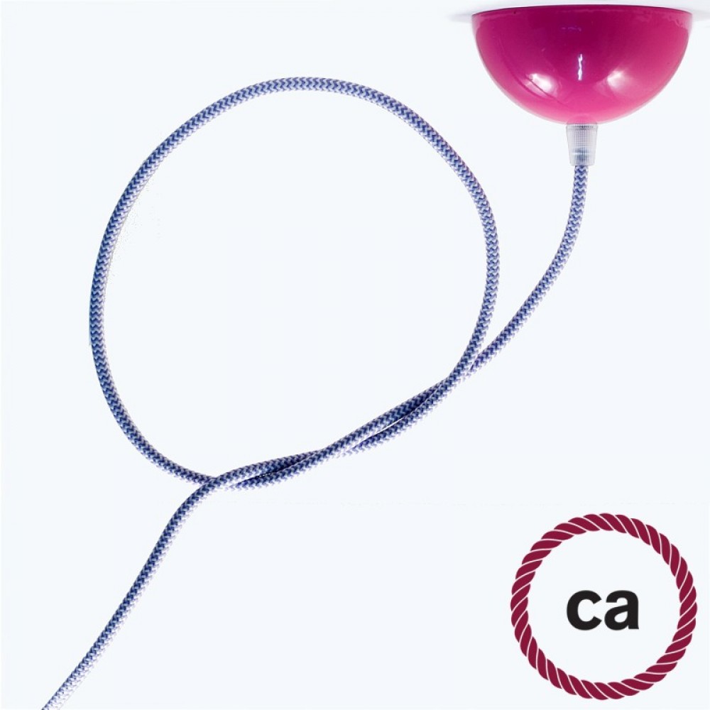 Υφασμάτινο Καλώδιο Άσπρο - Λιλά