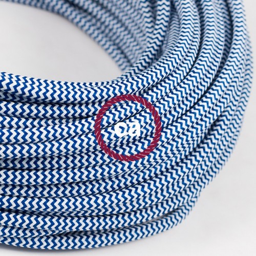 Υφασμάτινο Καλώδιο Άσπρο - Μπλε