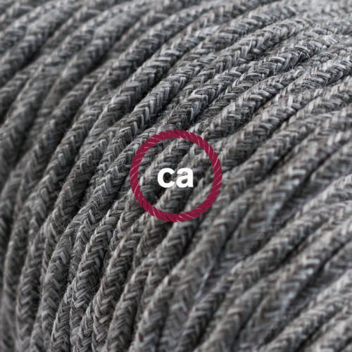 Υφασμάτινο Καλώδιο Γκρι Μάλλινο Στριφτό