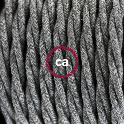 Υφασμάτινο Καλώδιο Γκρι Μάλλινο Στριφτό