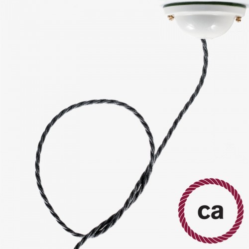 Υφασμάτινο Καλώδιο Γκρι Μάλλινο Στριφτό