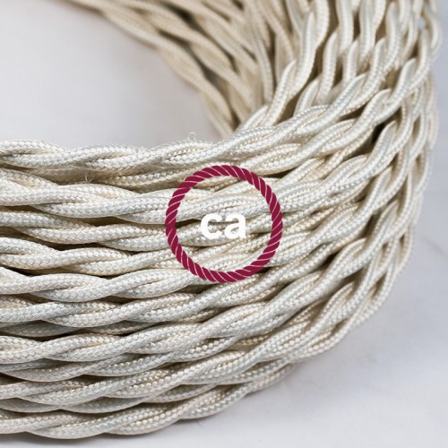 Υφασμάτινο Καλώδιο Ιβουάρ Στριφτό