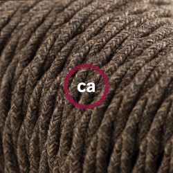 Υφασμάτινο Καλώδιο Καφέ Μάλλινο Στριφτό