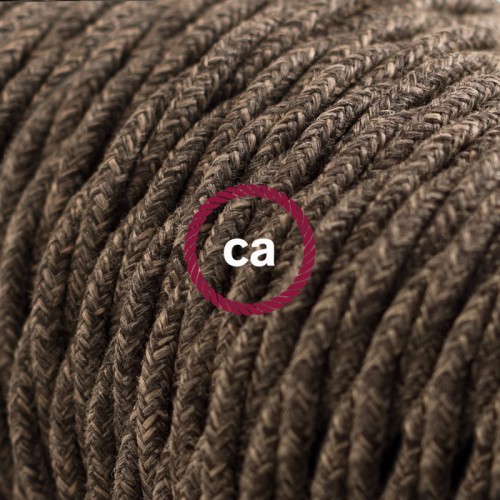 Υφασμάτινο Καλώδιο Καφέ Μάλλινο Στριφτό