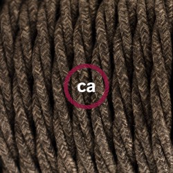 Υφασμάτινο Καλώδιο Καφέ Μάλλινο Στριφτό