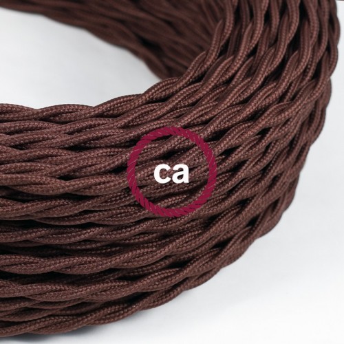 Υφασμάτινο Καλώδιο Καφέ Στριφτό