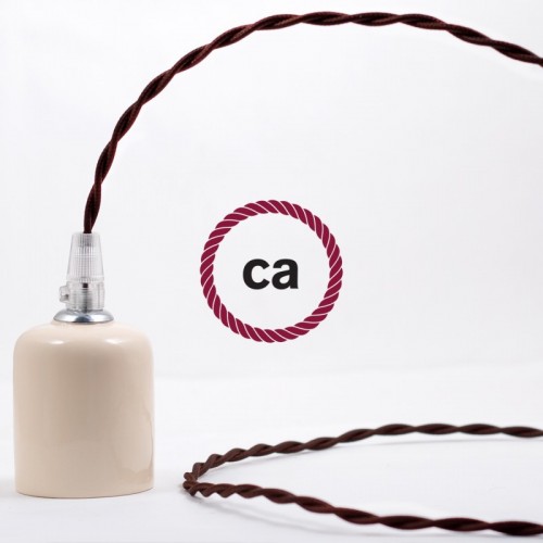 Υφασμάτινο Καλώδιο Καφέ Στριφτό