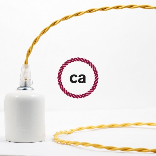 Στριφτό Υφασμάτινο Καλώδιο TM10 - Κίτρινο