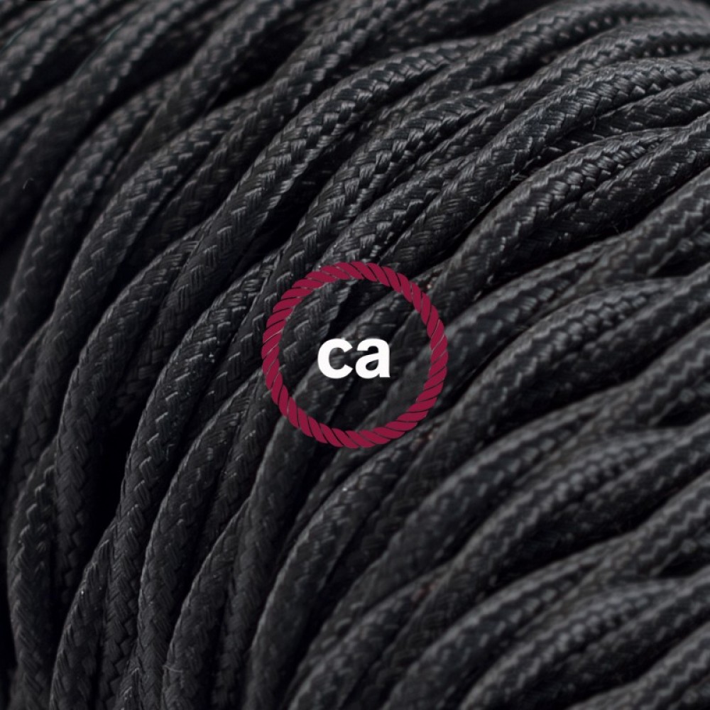 Στριφτό Υφασμάτινο Καλώδιο TM04 - Μαύρο