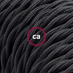 Στριφτό Υφασμάτινο Καλώδιο TM04 - Μαύρο