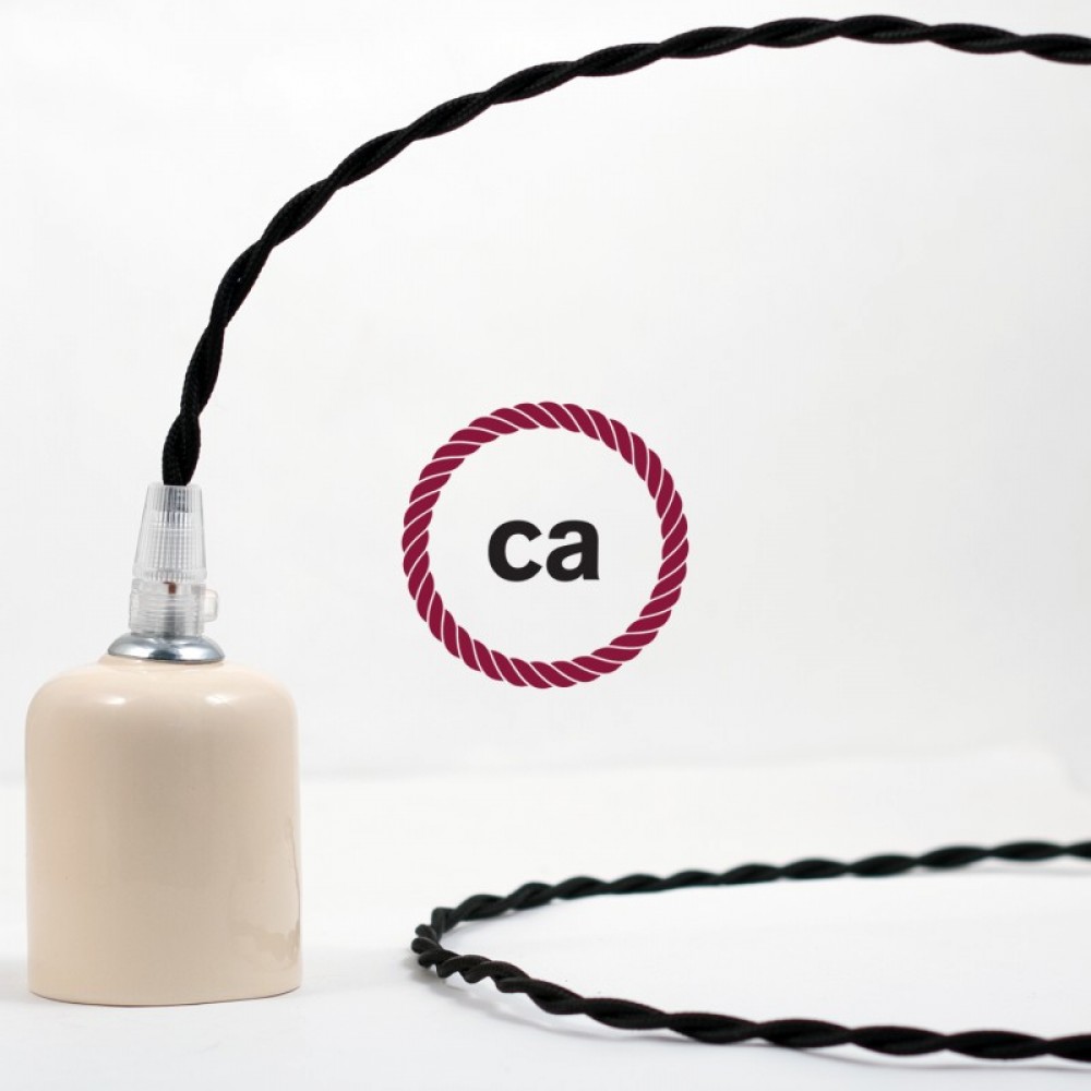 Στριφτό Υφασμάτινο Καλώδιο TM04 - Μαύρο