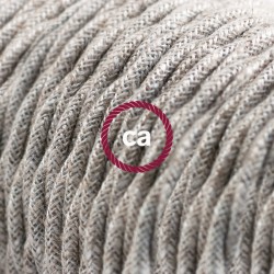 Στριφτό Υφασμάτινο Καλώδιο - TN01 Φυσικό Μπεζ Μάλλινο