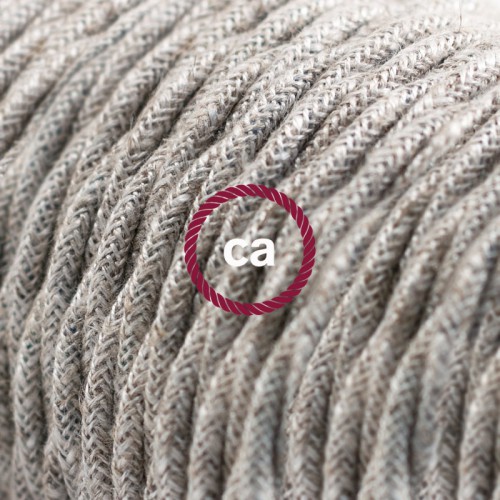 Στριφτό Υφασμάτινο Καλώδιο - TN01 Φυσικό Μπεζ Μάλλινο