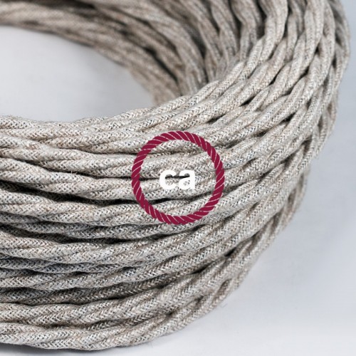 Στριφτό Υφασμάτινο Καλώδιο - TN01 Φυσικό Μπεζ Μάλλινο