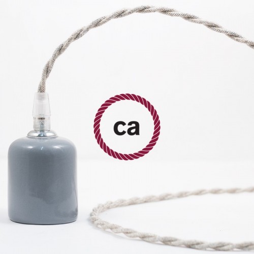 Στριφτό Υφασμάτινο Καλώδιο - TN01 Φυσικό Μπεζ Μάλλινο