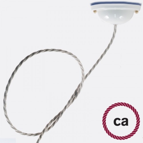 Στριφτό Υφασμάτινο Καλώδιο - TN01 Φυσικό Μπεζ Μάλλινο