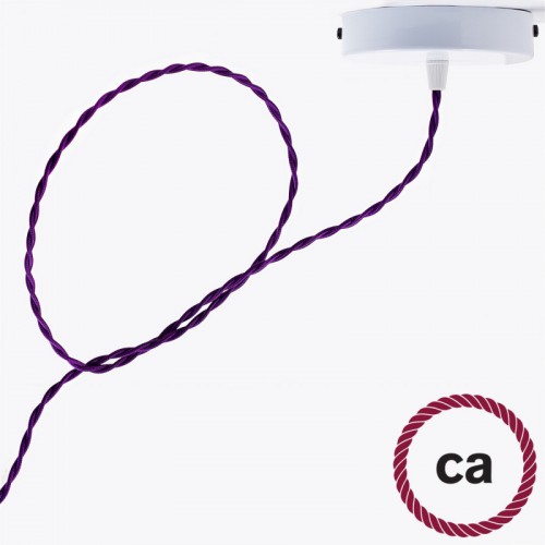 Στριφτό Υφασμάτινο Καλώδιο TM14 - Μωβ