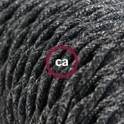 Στριφτό Υφασμάτινο Καλώδιο TN03 Σκούρο Γκρι Μάλλινο