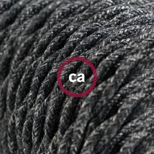 Στριφτό Υφασμάτινο Καλώδιο TN03 Σκούρο Γκρι Μάλλινο