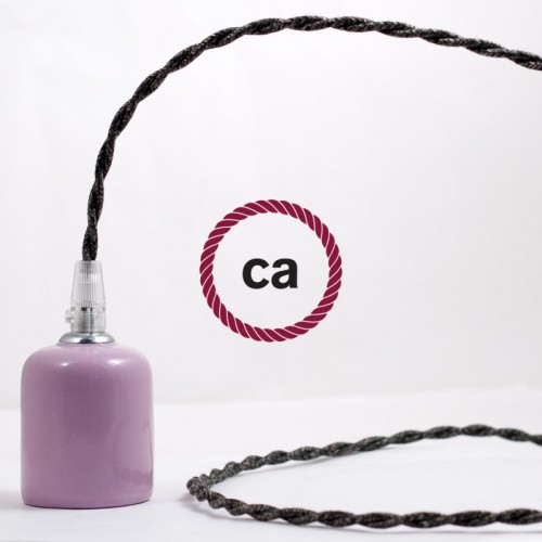 Στριφτό Υφασμάτινο Καλώδιο TN03 Σκούρο Γκρι Μάλλινο