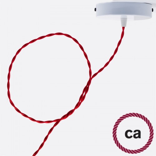 Στριφτό Υφασμάτινο Καλώδιο TM09 - Κόκκινο