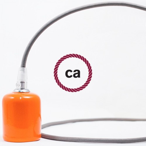 Υφασμάτινο Καλώδιο Γκρι Στρόγγυλο