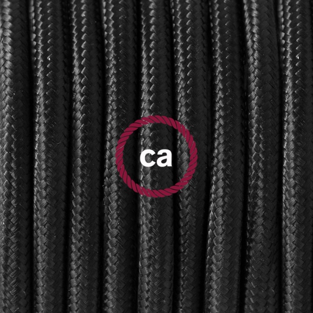 Υφασμάτινο Καλώδιο Μαύρο Στρόγγυλο RM04 Creative Cables