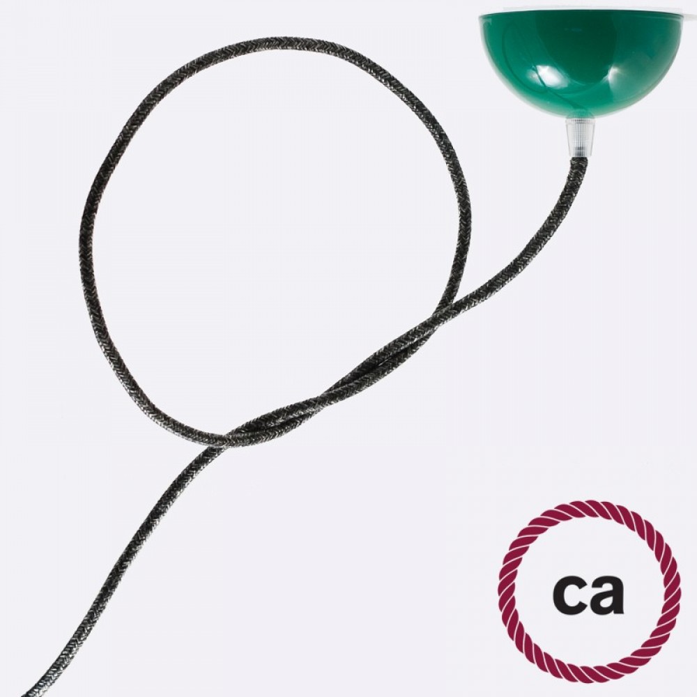 Στρόγγυλο Υφασμάτινο Καλώδιο RN03 - Σκούρο Γκρι Φυσικό Λινό