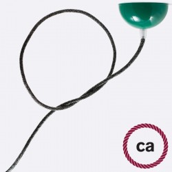 Στρόγγυλο Υφασμάτινο Καλώδιο RN03 - Σκούρο Γκρι Φυσικό Λινό