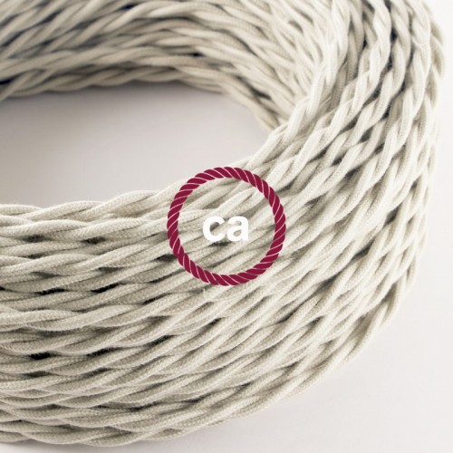 Στριφτό Υφασμάτινο Καλώδιο Καλυμμένο από Κρεμ Βαμβάκι