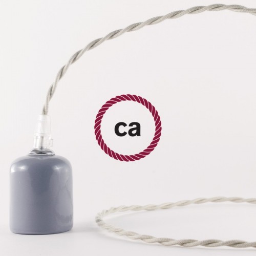 Στριφτό Υφασμάτινο Καλώδιο Καλυμμένο από Κρεμ Βαμβάκι